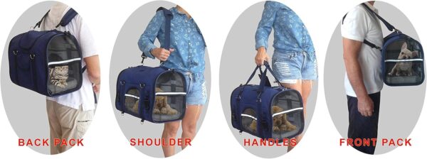 6-in-1 STURDY Dog Carrier Backpack, Front Pack, Shoulder Bag, Small Animal Carrier, 2 Cat Carriers, Large, Medium Cats & Dogs, Pet Travel Carrier, Dog Soft-Sided Carrier, Dog Carriers, Car Seat Crate - Image 2