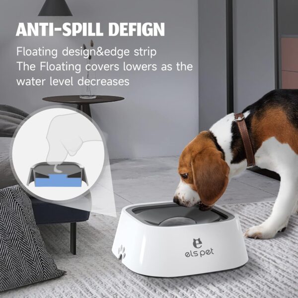 ELS PET Dog Water Bowl, Non Spill Slow Drink Non Slip Vehicle Carried Pet Water Bowl for Dog Cat Puppy - Image 2