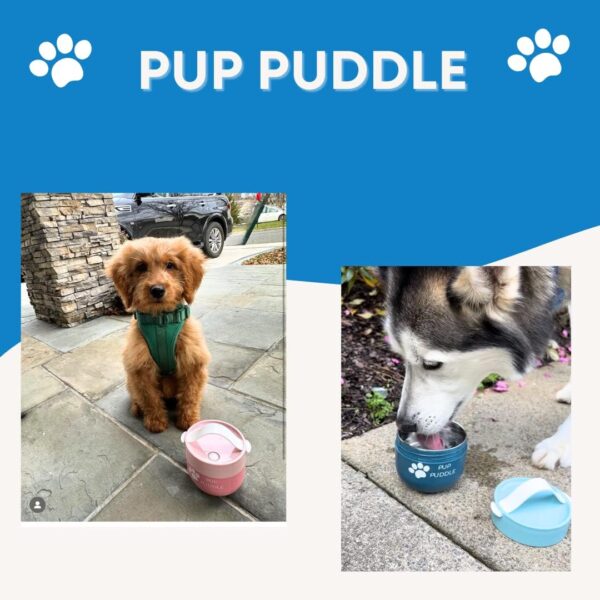 Leak Proof Pup Puddle Insulated Travel Dog Water & Food Bowl with lid. Cold, Fresh, Portable, Car - Image 4