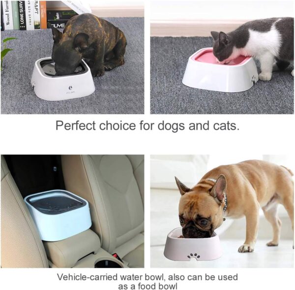 Non Spill Dog Water Bowl, Splash-Free, No Spill, Anti-Choking Dog Bowl, Vehicle Carried Pet Water Bowl for Dog, Cat, Puppy, Kitty, 1.5L Large Capacity (Grey) - Image 7