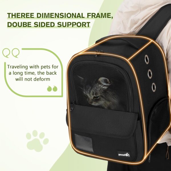 pecute Cat Carrier Backpack, Breathable Pet Carrier With Multi-entrance, Front Pack for Kitten, Puppy, Small Dogs, Pet Carrier bag for Travel, Hiking - Image 4