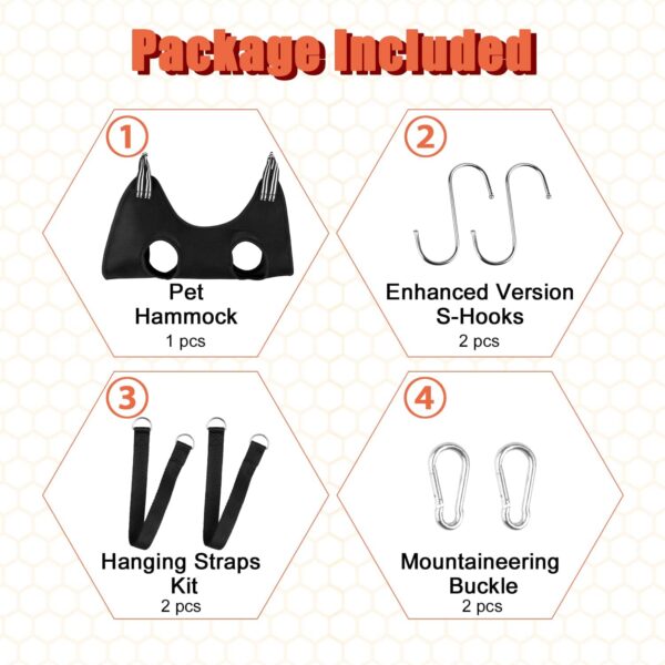 Dog Grooming Hammock, Pet Nail Trimming Harness for Dog and Cat, Pet Holder Grooming Sling, Breathable Restraint Holder for Small Pet Nail Cutting, Claw Care, Ears Care Washing, Bathing (Black) - Image 3