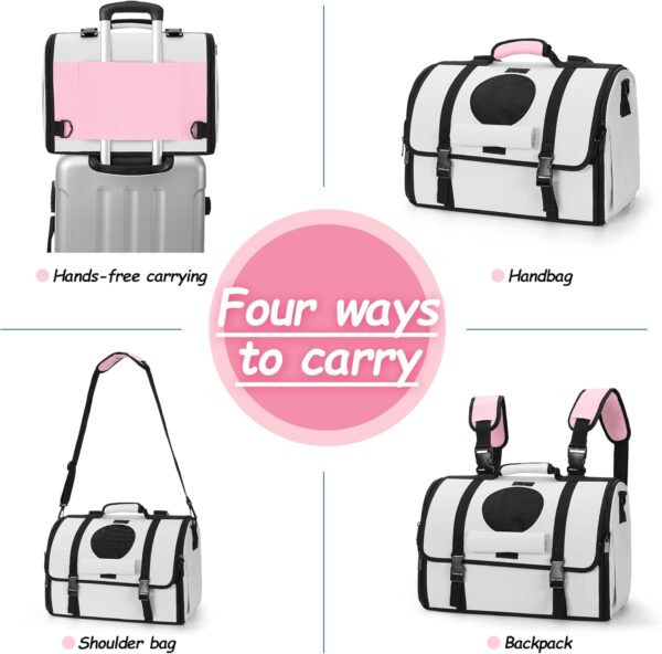 Mile High Life | Outdoor Travel Pet Carrier | Hiking Outdoor Dog Carrier Backpack | Collapsible Dog Carrier for Small Medium Dogs | Cat Crates w Breathable Mesh with Soft-Sided (Pink) - Image 5