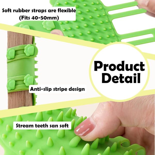 Cat Self Groomer, 2PCS Cat Brush, Silicone Soft 2-in-1 Self Cleaning Cat Corner Scratcher, Adjustable Corner Cat Scratcher Pet Tickling Artifact Suitable for Short and Long Haired Cats Dogs (Green) - Image 3