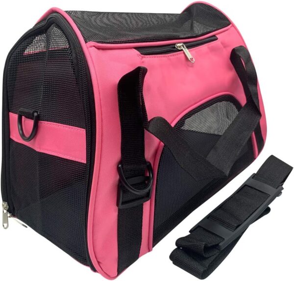 TIYOLAT Pet Carrier Bag, Airline Approved Duffle Bags, Pet Travel Portable Bag Home for Little Dogs, Cats and Puppies, Small Animals (S, Pink) - Image 3