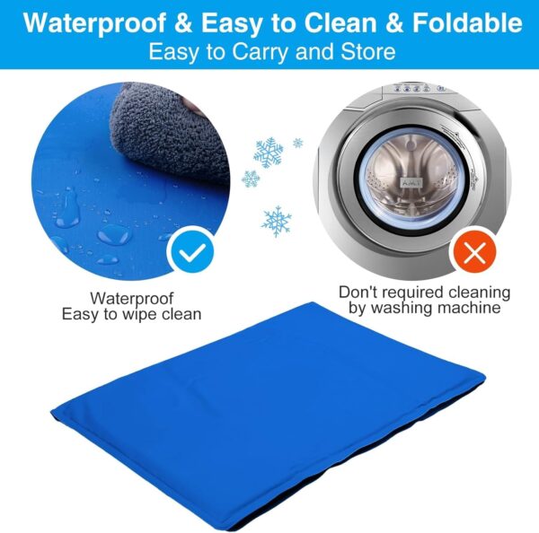 OKPOW Dog Cooling Mats Medium - 50*65cm Cool Pad Bed Pet Gel Self Cooling Cold Cooler Mattress for Small Medium Large Dogs Cats - Non-Toxic Pets Summer Sleeping Mattress for People Human Adults Sofas - Image 6