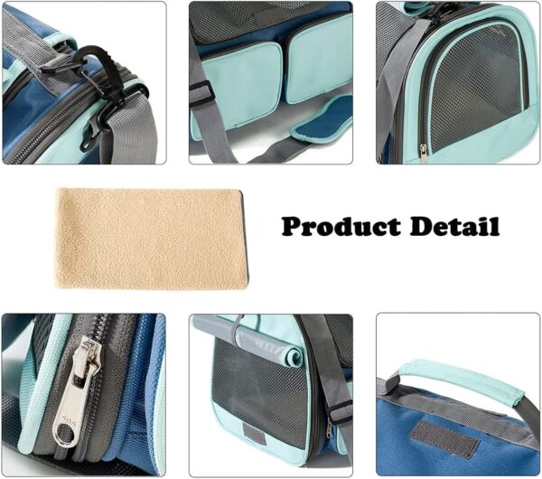 Large Pet Carrier for Dogs Cats up to 10kg - Carrier Bag Top Opening Breathable Portable Foldable Airline Approved Travel Friendly, Transport Handbag with Shoulder Strap Soft Fleece Bed - Image 4