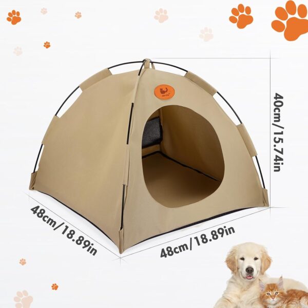 Pets Teepee, Dogs Tent Dog Cat Kennels Cat Bed House Pet Tent for Outside Dog House Outdoor Outside Cat House Indoor Pet Play Houses Dog Shelter with Removable Washable Cushion - Image 9