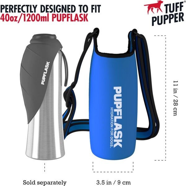 Tuff Pupper PupFlask Insulated Neoprene Dog Water Bottle Holder Sling with Wide Adjustable Shoulder Strap, Great for Travel, Walking, Hiking, Portable Pet Water Bottle Holder (40 OZ, Nebulas Blue) - Image 2