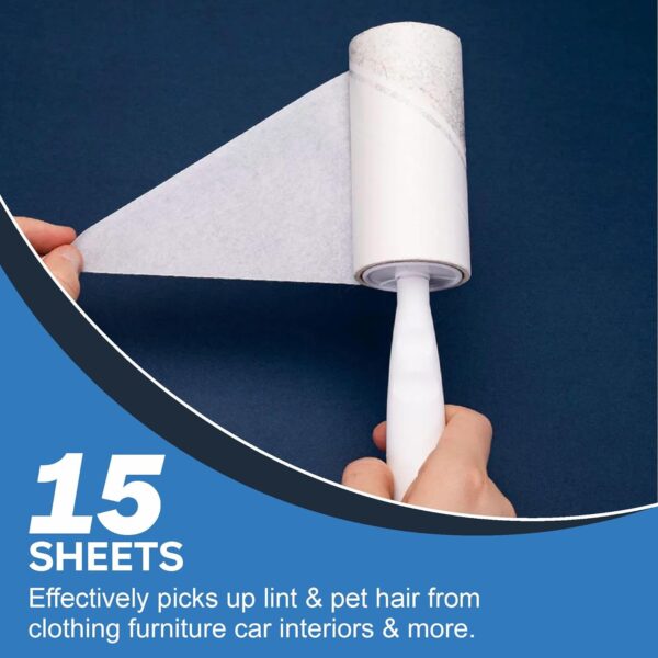 Lint Roller refill sheets Extra Sticky Replacement Head Lint Roller Pet Hair Remover Lint Roller Set Perfect For Clothes Carpets Sofa Beds And Furniture Lint Roller Measures sheet (60) - Image 3