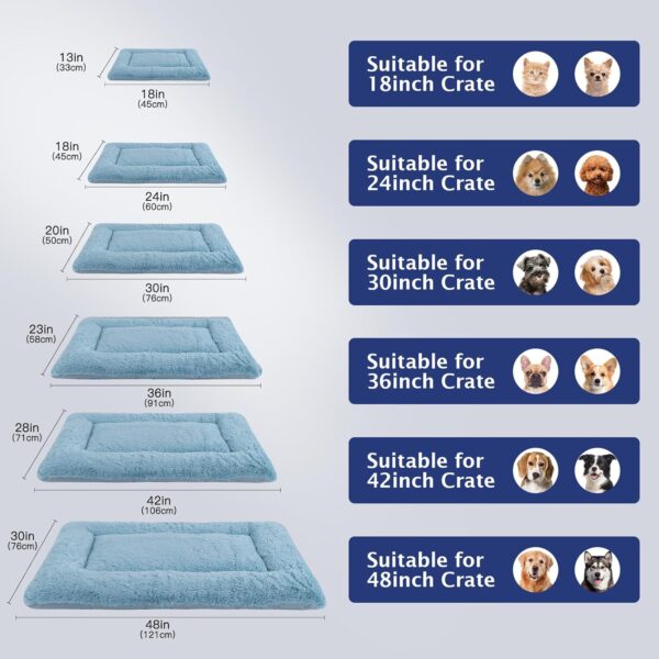 BVAGSS Dog Bed Mat, Dog Crate Pad Reversible,Soft Kennel Pad, Washable Dog Crate Mat (Cool and Warm),Pet Sleeping Mattress for Small Medium Dogs XH080 (45x33 cm,Blue) - Image 3