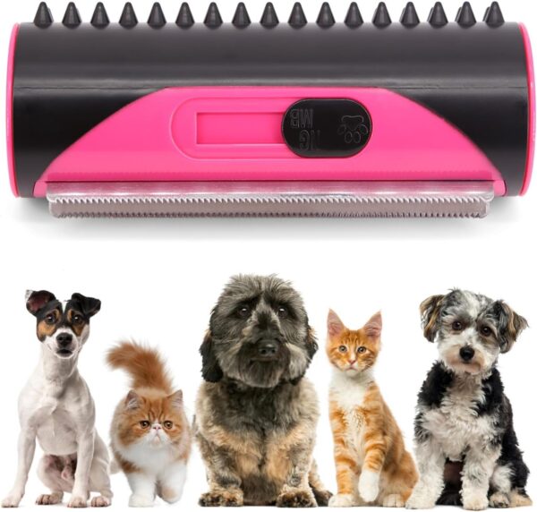 Dog Brushes for Shedding, 3-in-1 Cat Deshedding Brush, Portable Pet Shedding Brush, Groomify Shedding Tool with Cleaning Button for Dogs Cats and All Types Pet Hair (Pink) - Image 6