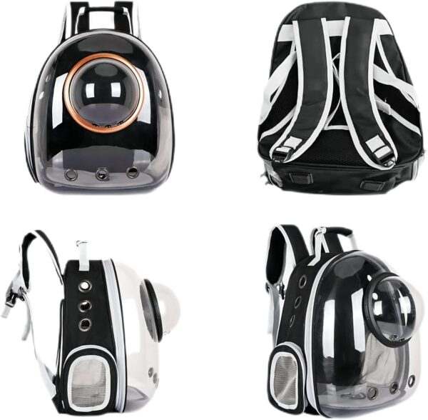 Sipobuy Pet Space Capsule Backpack, Small Medium Cat Puppy Dog Carrier, Transparent Breathable Heat Proof, Pet Carrier for Travel Hiking Walking Camping (Grey) - Image 5