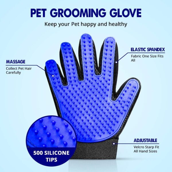 Dog Grooming Glove & Cat Hair Remover Great Detangle Hair Brush Pet Brush Perfect Pet Hair Remover Brush Silicone Cats And Dogs Brushes For Grooming Dog Brush Cat Grooming Glove Pet Massage Tools - Image 4