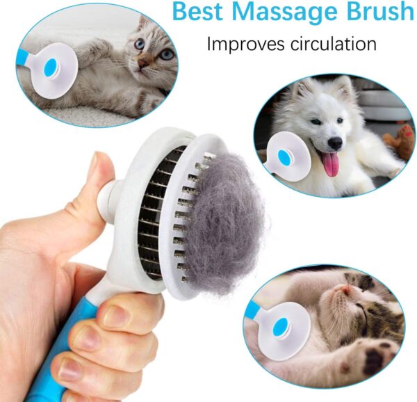 Cat Brush Self-Cleaning Slicker Brush Removes Undercoat Dog Brush Cat Brush Short to Long Hair Suitable Gentle Cat Brush Slicker Brush - Image 4