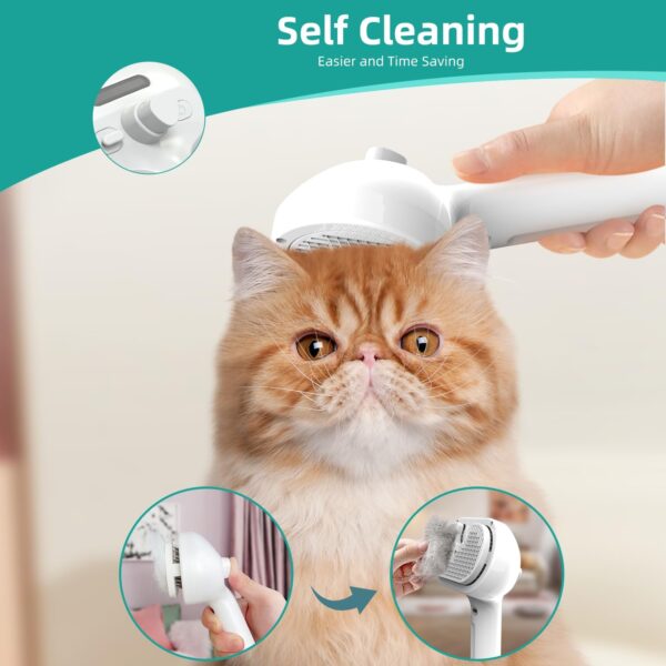 Spray Cat Brush, Sichy Self Cleaning Cat Grooming Brush for Long or Short Haired Cats, Cat Hair Brush for Removing Flying Hair and Static, Cat Brushes for Grooming to Remove Loose Fur, Tangles & Dirt - Image 3