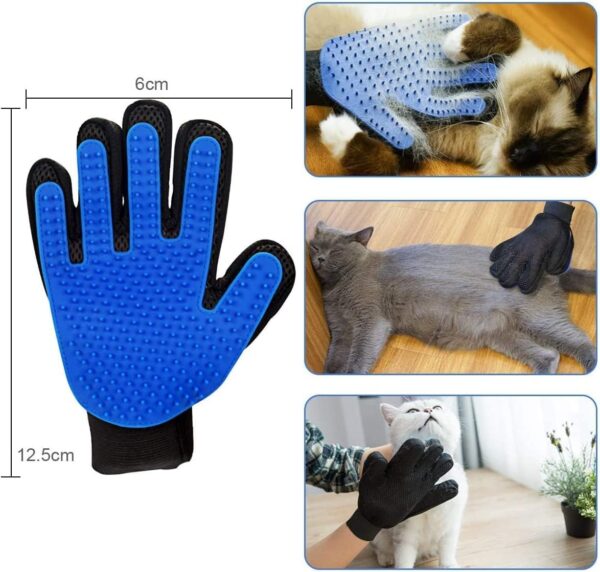 DERDOUT Pet Beauty Gloves - Suitable for dogs and cats. Gentle hair removal brush, massage tool, efficient pet hair removal tool, very suitable for long and short hair, right hand only (blue) - Image 5