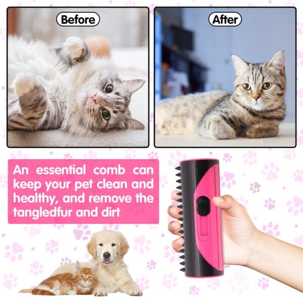 Dog Brushes for Shedding, 3-in-1 Cat Deshedding Brush, Portable Pet Shedding Brush, Groomify Shedding Tool with Cleaning Button for Dogs Cats and All Types Pet Hair (Pink) - Image 5