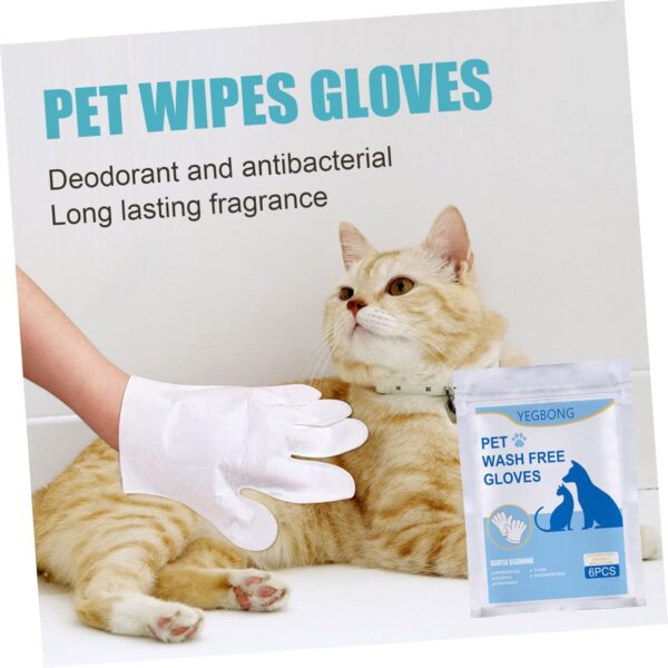 BELLIFFY 6 Pcs Gloves Pet Glove Brush Cat Grooming Glove Wipes Household Pet Supplies Pets Washing Pet Wash- Glove Puppy Glove Wipe Cats Cleansing Grooming Non-woven Fabric - Image 5