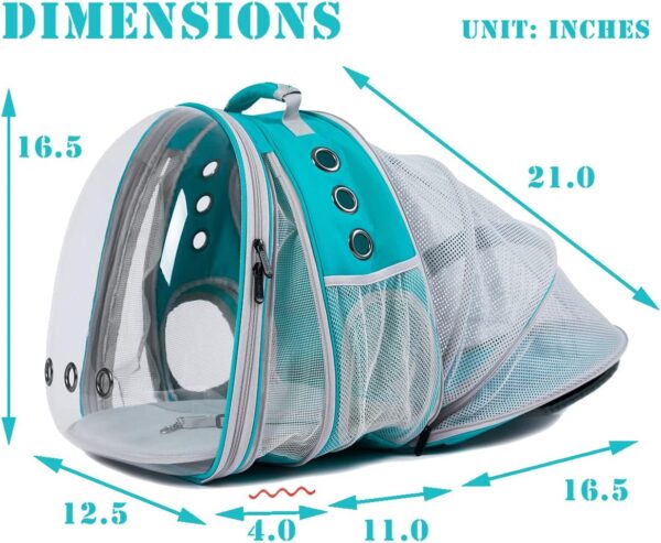 Interfashioner® Large Cat Backpack Carrier, Front & Back Extension Clear Pet Buble Backpack Carrier for Fat Cat Small Dog up to 9kgs, Backpack for Large Cats - Image 3