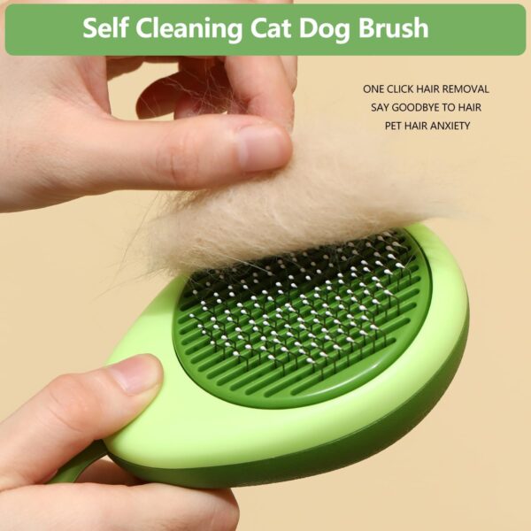 Sichy Cat Brush Dog Brush for Grooming, Self Cleaning Cat Dog Slicker Brushes Cat Brushes for Grooming to Remove Loose Fur, Tangles & Dirt, Great for Long and Short Haired Cats - Image 4