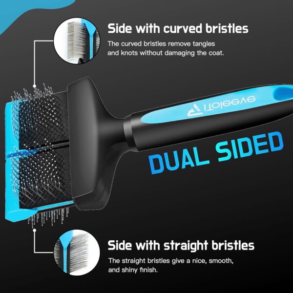 iToleeve Dual Flex Slicker Dog Brushes for Grooming, Detangling for Long Hair, Removes Undercoats, Knots, Ideal for Sensitive Dogs and Cats - Pet Brush and Comb - Image 5