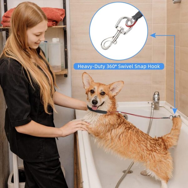 12 Pcs Dog Grooming Loop Noose Dog Grooming Restraint Loop Grooming Loops for Dogs Groomers Long Noose for Pet Grooming Table Dog Bath Tub Medium Large Small Dog Bathing Station, 4 Colors - Image 6