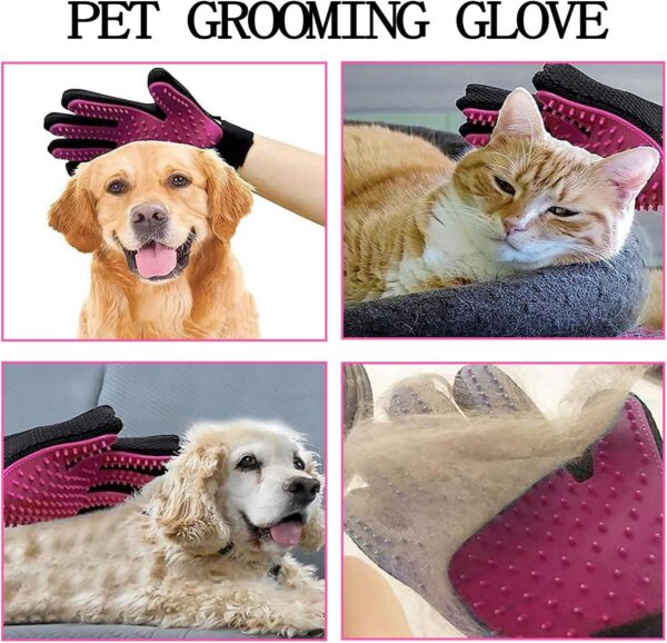 Gentle Deshedding Grooming Gloves for Dogs, Cats, and Horses – Efficient Pet Hair Remover and Massage Mitts, Enhanced Five Finger Design, 1 Pair - Image 4