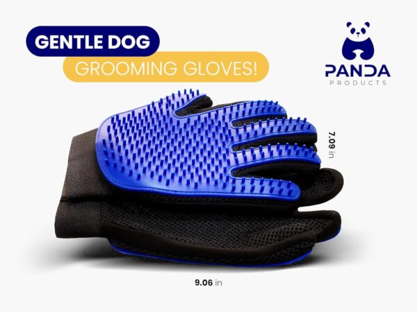 Panda Products Dog Grooming Gloves - Pair of Gloves - Pet Grooming Gloves - for Dogs & Cats - Massaging Function - 5-Finger Design - Image 2