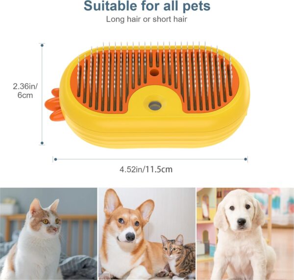 Ankilo Cat Brush for Short Haired Cats, Cat Steam Brush Grooming Brush Self Cleaning, Rechargeable Steam Brush, Rounded Pins for Short Haired Small Dog Grooming Brush Safe and Smooth - Image 8