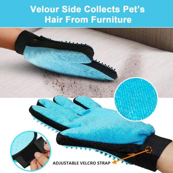 MYYINGELE Dog Pet Grooming Glove, Pet Deshedding Tool Brush Glove, Pet grooming glove for Dogs, Cats, Horse, Pet Hair Remover Brush for Cat Dog - Image 2