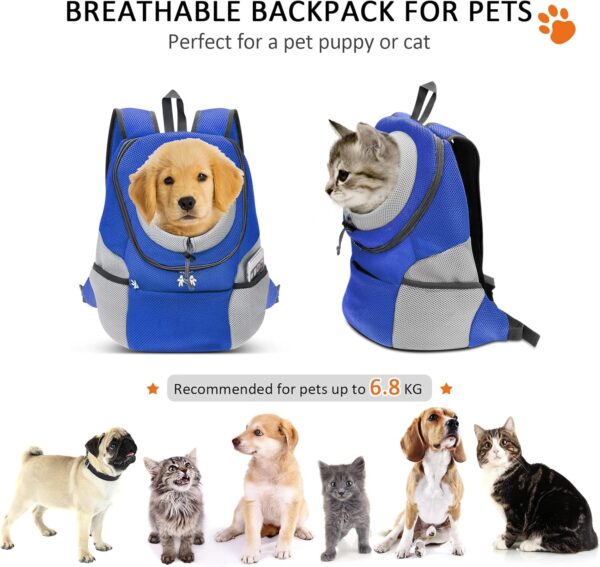 ALLSOPETS Dog Backpack Portable Motorcycle Pet Carrier Backpacks for Small Dog Cats Adjustable Pet Bags Travel CatCarrier Bag Dog Carry Backpack for Bike Hiking Camping (Midnight Blue, XL) - Image 4