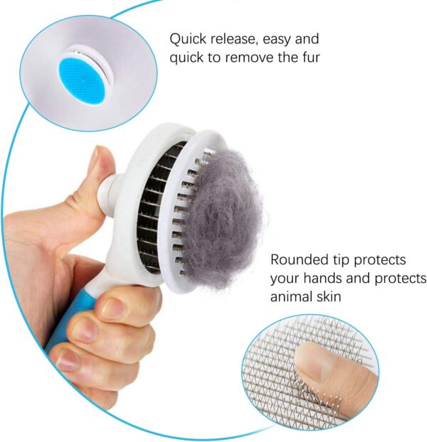 Cat Brush Self-Cleaning Slicker Brush Removes Undercoat Dog Brush Cat Brush Short to Long Hair Suitable Gentle Cat Brush Slicker Brush - Image 6