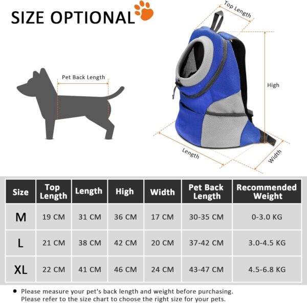 ALLSOPETS Dog Backpack Portable Motorcycle Pet Carrier Backpacks for Small Dog Cats Adjustable Pet Bags Travel CatCarrier Bag Dog Carry Backpack for Bike Hiking Camping (Midnight Blue, XL) - Image 3