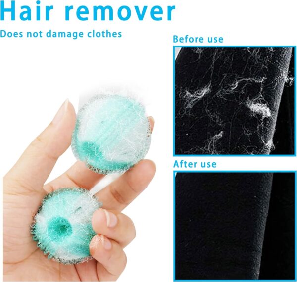 8PCS Pet Hair Remover and Laundry Ball Set, Reusable Dog Hair Remover for Laundry, Lint Catcher Laundry Ball in Washing Machine, Pet Hair Catcher for Clothes, Bedding - Image 4