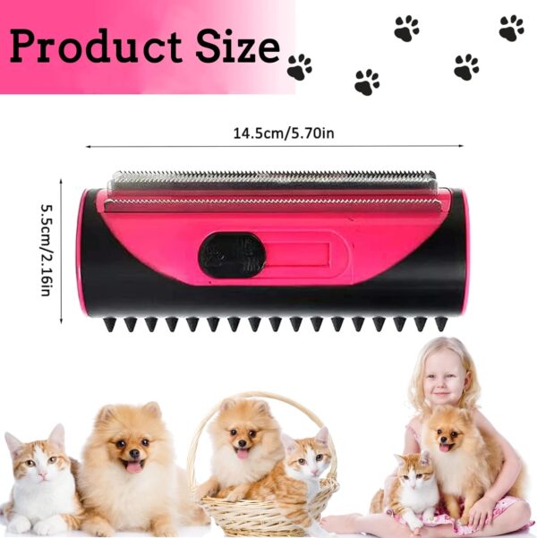 Dog Brush Cat Brush Grooming Comb, 3-in-1 Deshedding and Undercoat Brush, Pet Dematting Comb, Pet Grooming Tool with Cleaning Button for Cat Dog Horses Shedding Brush (Pink) - Image 5