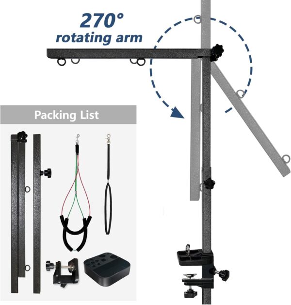 Huioqwe Dog Grooming Table Arm - 35-inch Height Adjustable(20''~35'') with Grooming Tool Tray, Grooming Arm, Loop Noose for Small & Medium Dog Pet Grooming (Multi-Colored, Grooming arm) - Image 5