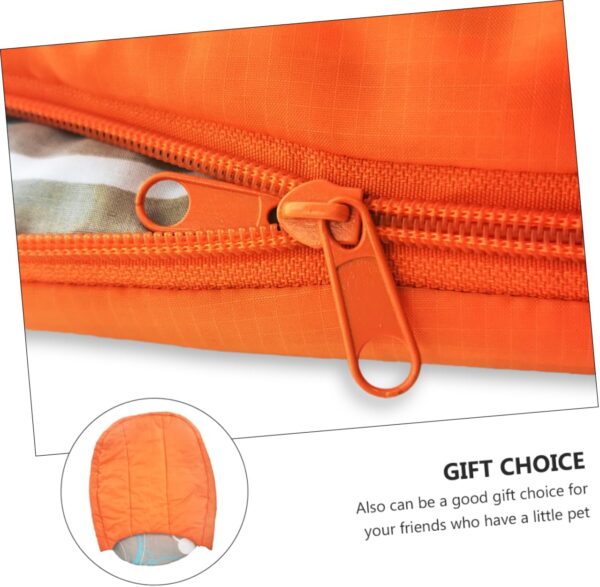 BELLIFFY Warm Pad for Hiking Outdoor Waterproof Dog Bed Sleep Sack Camping Sleeping Bags Portable Dog Bed Small Dog Bed Dog Camping Bed Outdoor Dog Cot Orange Polyester - Image 5