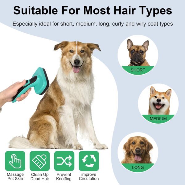 WOPQAEM Dogs Self Cleaning Slicker Brush for Shedding & Grooming Short Long Haired Pets, Removes Loose Fur, Undercoat, Mats, Tangled for Large Medium Small Sensitive Skin of Cats. Easy to Cleaning - Image 5