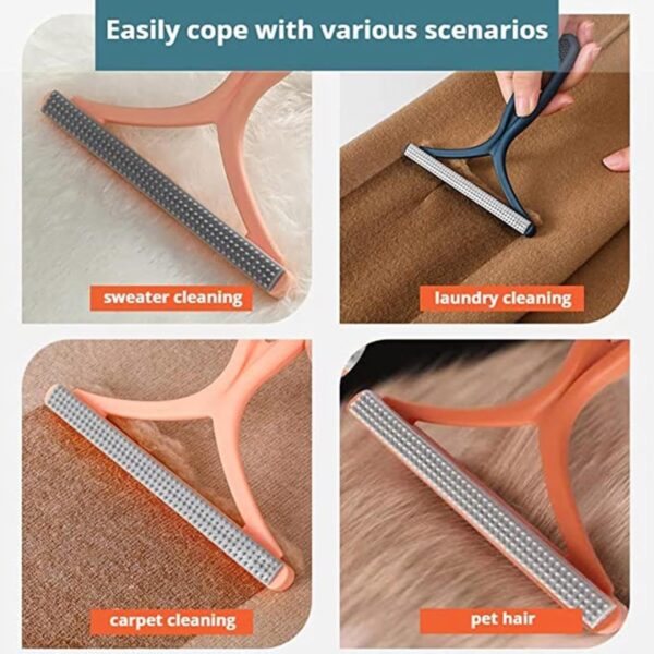 Household Hair Remover Reusable Lint Brush Hair Remover Carpet Lint Tool Silicone Double Sided Pet Hair Remover Lint Remover Clean Tool Shaver Sweater Cleaner Fabric Shaver Scraper for Clothes Carpet - Image 5