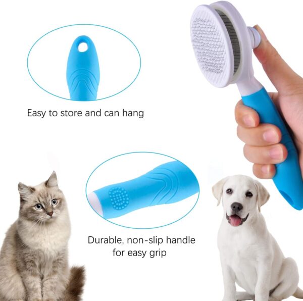 Cat Brush Self-Cleaning Slicker Brush Removes Undercoat Dog Brush Cat Brush Short to Long Hair Suitable Gentle Cat Brush Slicker Brush - Image 5