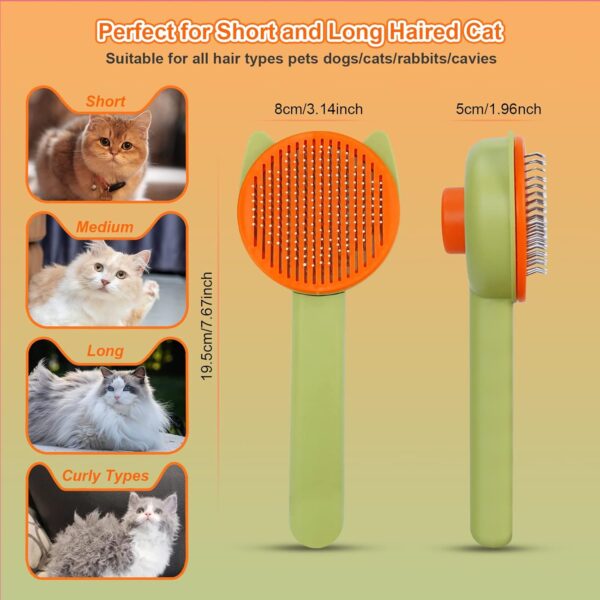 BEE&FLOWER Dog Brush Cat Brush for Long & Short Haired Dogs Cats, Dog Grooming Brush for Shedding, Cat Grooming Brush Remove Loose Hair and Massage, Grooming Comb for Dogs Cats Rabbits Cavies Green - Image 3