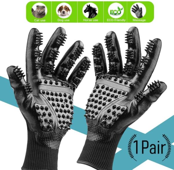 MYYINGELE Dog Pet Grooming Gloves Two Hands De-Shedding Grooming Gloves Efficient Deshedding Long Short Hair Remover Brush for Dogs Cats Horses Rabbits for Cat Dog - Image 3