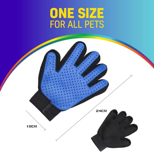 Premium Pet Hair Remover for Dogs and Cats – Universal Size Dog Grooming Glove – Highly Durable and Safe Materials - Ideal for Massaging, Gentle Wash, Bathing. (Blue) - Image 3