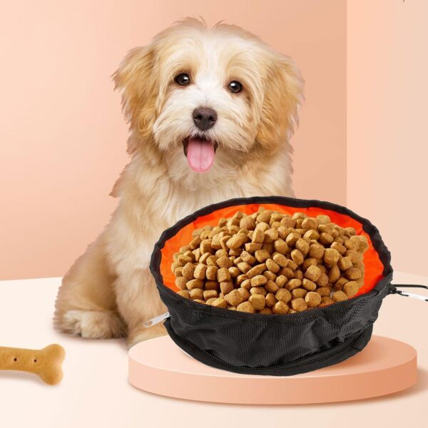 HAICN Collapsible Dog Travel Bowls Portable Large Dog Feeding Bowl Lightweight Dog Food Water Drinking Bowl with Carabiner for Pets Dogs Cats - Image 4