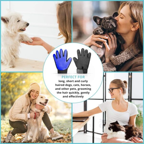 Dog Grooming Glove & Cat Hair Remover Great Detangle Hair Brush Pet Brush Perfect Pet Hair Remover Brush Silicone Cats And Dogs Brushes For Grooming Dog Brush Cat Grooming Glove Pet Massage Tools - Image 5