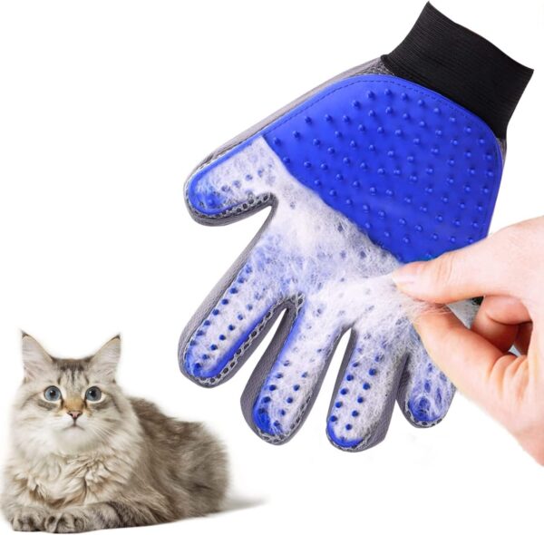 Pet Grooming Gloves – 2 pcs Right and Left Hand Dog Brush – Silicone Glove with Soft Bristles – New and Improved Pet Hair Removal – For Cats and Dogs - Image 2