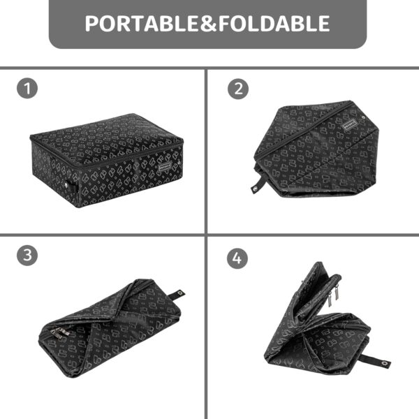 PETSFIT Covered Cat Litter Box With lid, Waterproof Bottom, Zipped Top Litter Box, Standard Portable Collapsible Litter Carrier for Cats, Leak-Proof, Lightweight Black, 40cm x 30cm x 12cm - Image 5