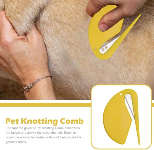 5 Pcs Cat Knot Remover,Dog Comb,Pet Knotting Comb,Pet Grooming Brush,Pet Dematting Comb for Tangled Hair Removal,De Knotting Comb for Dog,Pet Dog Shedding Brush Puppy Kitten Brush Hair Removal Tool - Image 5