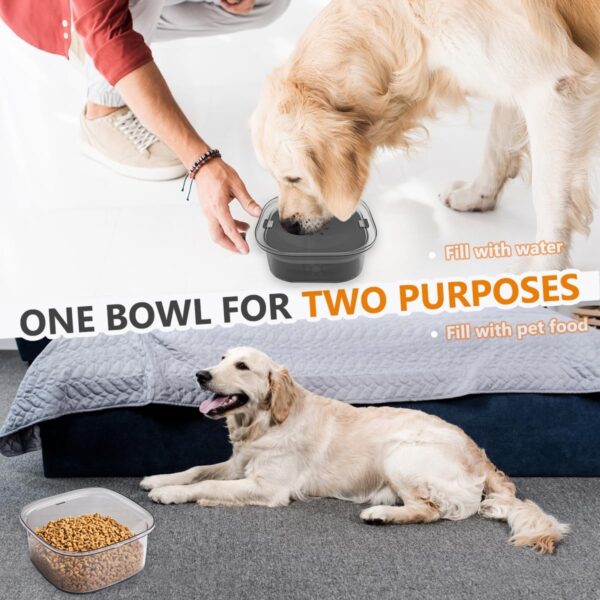 INNOLAND Dog Water Bowl Non Spill 2L, Anti Spill Pet Water Bowl, No Spill Slow Drinking Water Dispenser, No Mess Portable Travel Floating Water Bowl for Dog Cat Puppy - Image 6